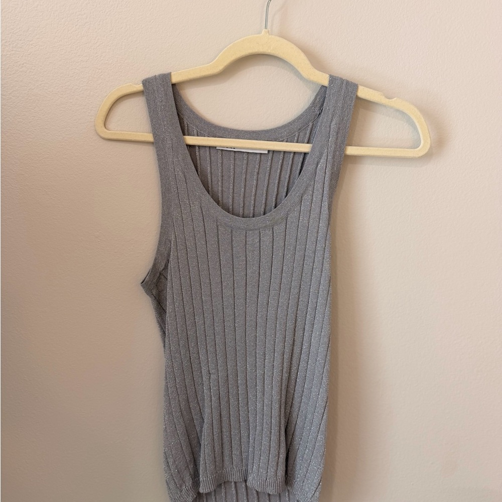 Zara Ribbed Tank Top - Gray
